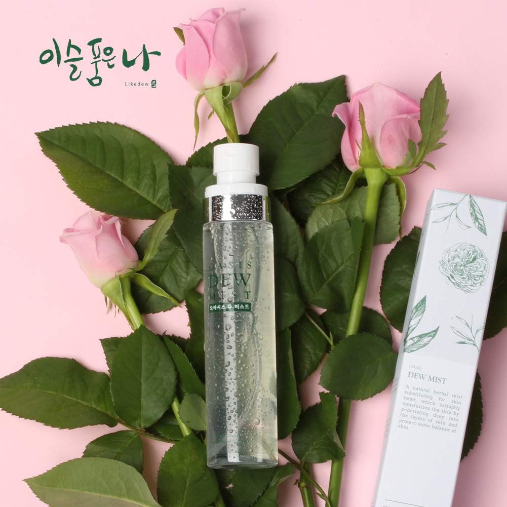 Oasis Dew Mist 3.38oz 100ml, Soothing Calming Facial Mist spray for sensitive skin, Premium Bulgarian Damask rose water