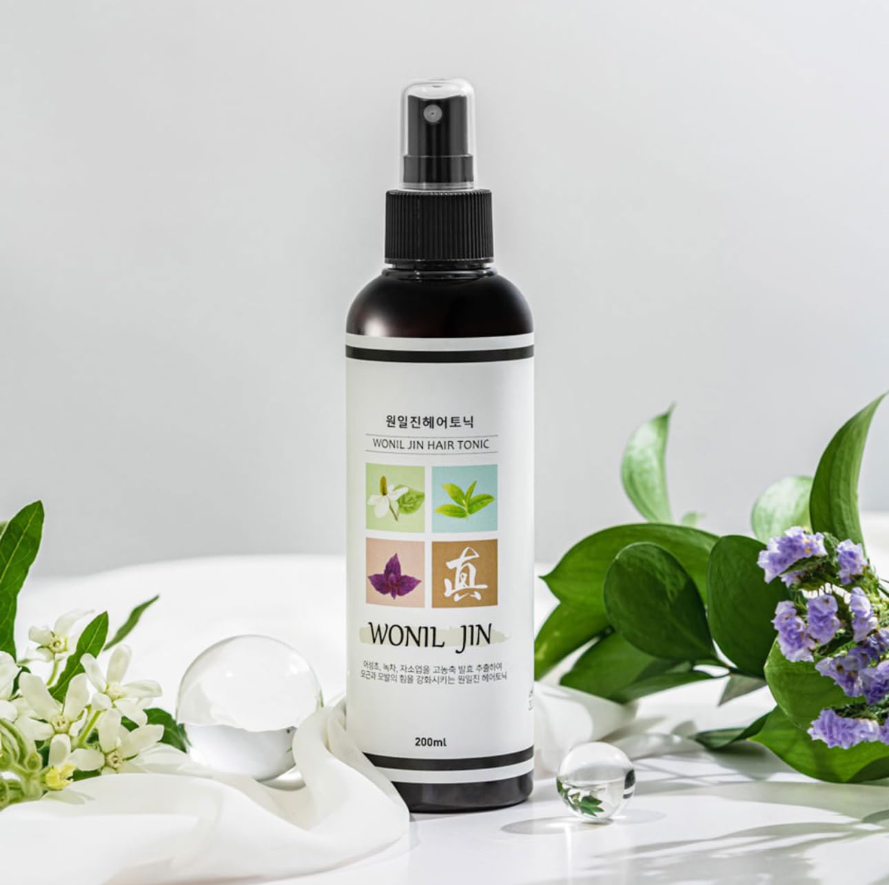 Hair Tonic, Scalp treatment tonic, Traditional Korean herbal cooling spray, rosemary oil, green tea extract