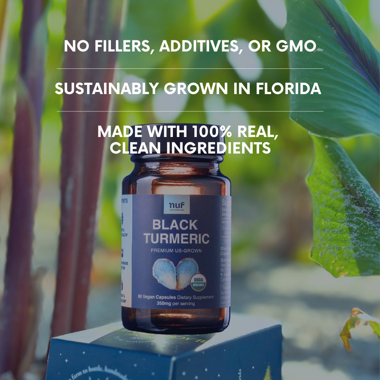 NUF Organic Black Turmeric Capsules - 60 ct