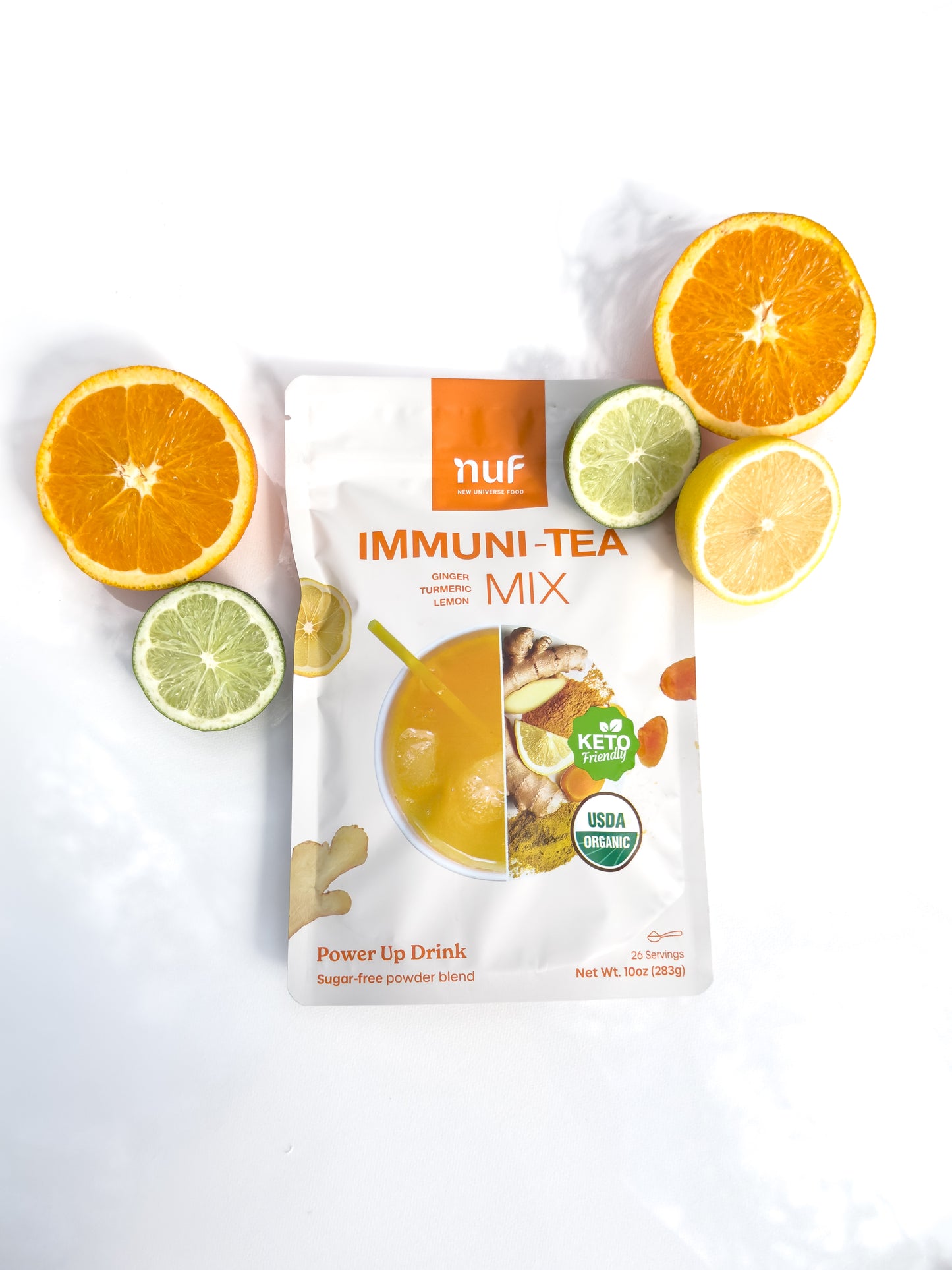 NUF Sugar-Free Immuni-Tea: Lemon, Turmeric, Ginger tea mix