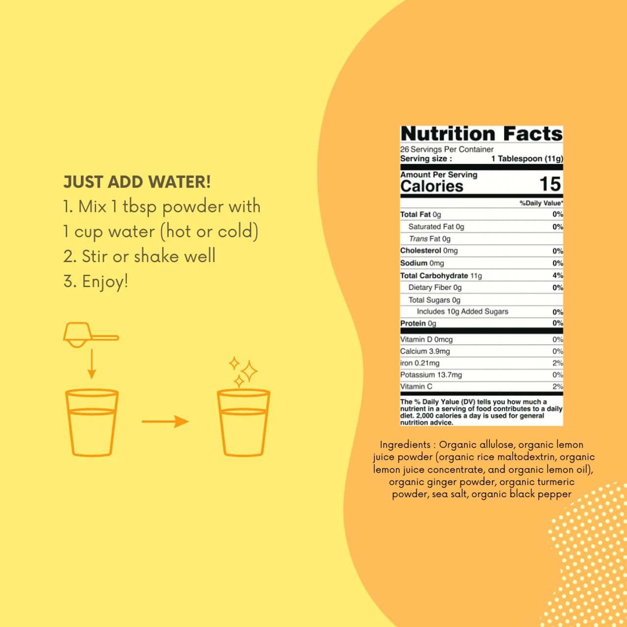 NUF Sugar-Free Immuni-Tea: Lemon, Turmeric, Ginger tea mix