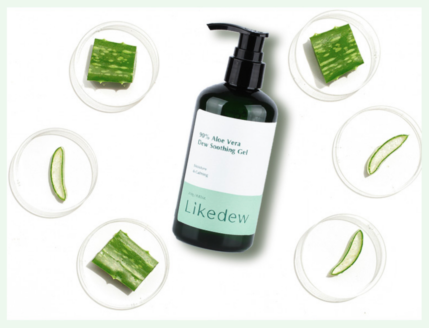 LikeDew 90% Aloe Vera Soothing Gel - Green tea + Hyaluronic Acid