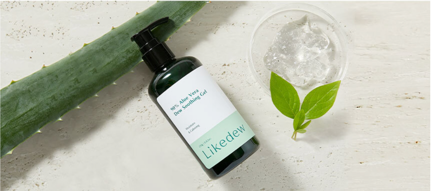 LikeDew 90% Aloe Vera Soothing Gel - Green tea + Hyaluronic Acid