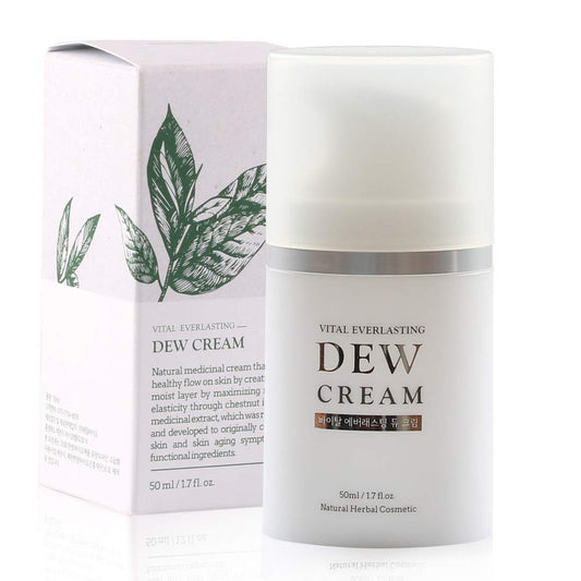 Vital Everlasting Dew Cream 1.76oz 50g, Daily Moisturizing, Anti-wrinkles, Anti-Aging, Rich Emollients to nourish dry skin, Improves skin's health, Day and Night Cream, Verified by EWG's Skin