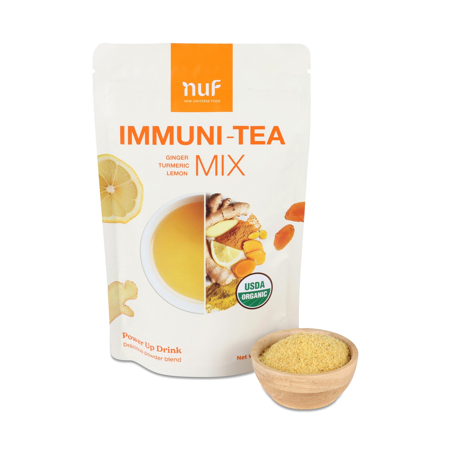 NUF Immuni-Tea: Lemon, Turmeric, Ginger, & Panela tea mix