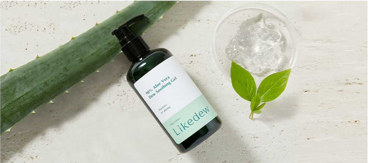 LikeDew 90% Aloe Vera  Soothing Gel - Green tea + Hyaluronic Acid